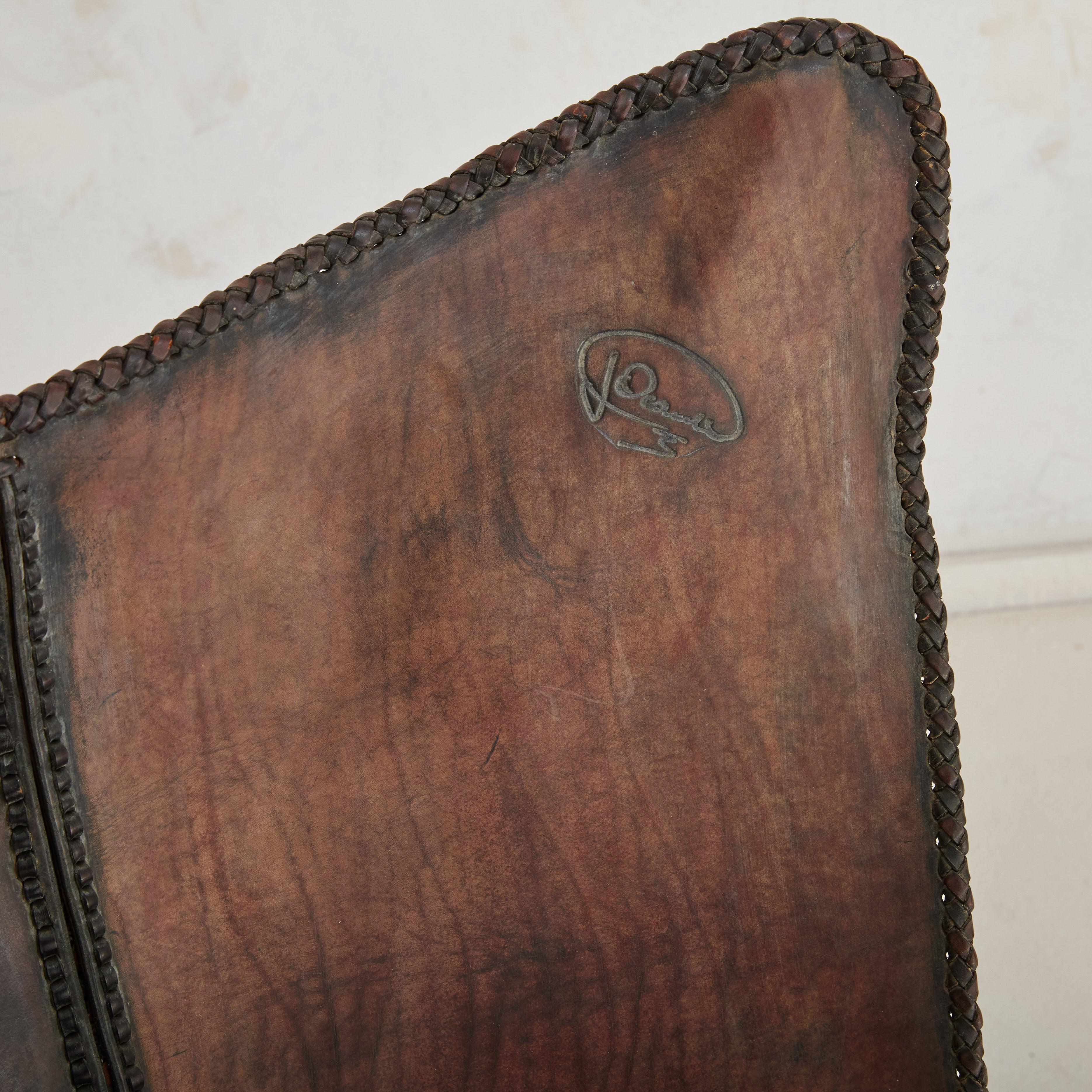 French Butterfly Lounge Chair in Cowhide Leather, 1960s 5