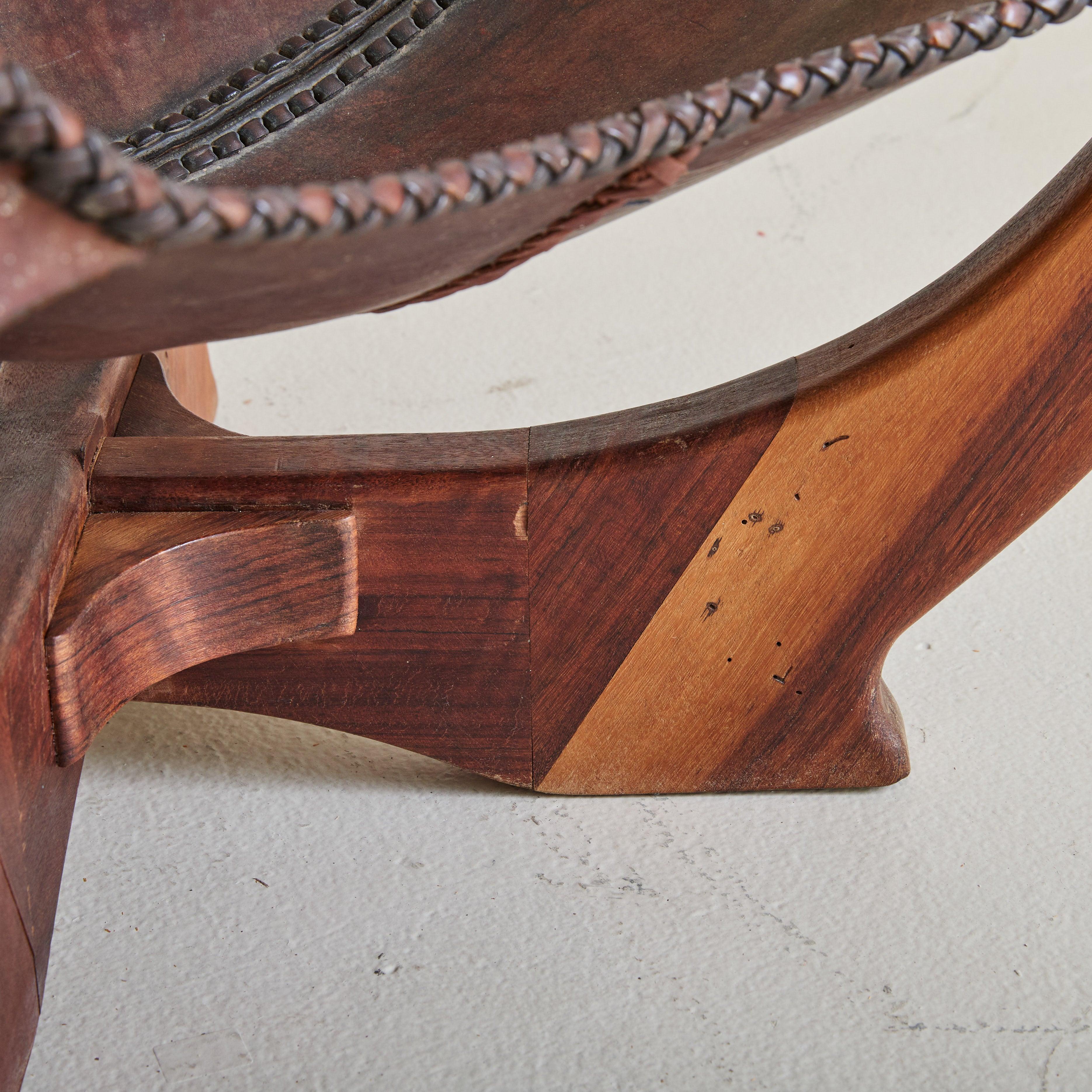 Mid-20th Century French Butterfly Lounge Chair in Cowhide Leather, 1960s