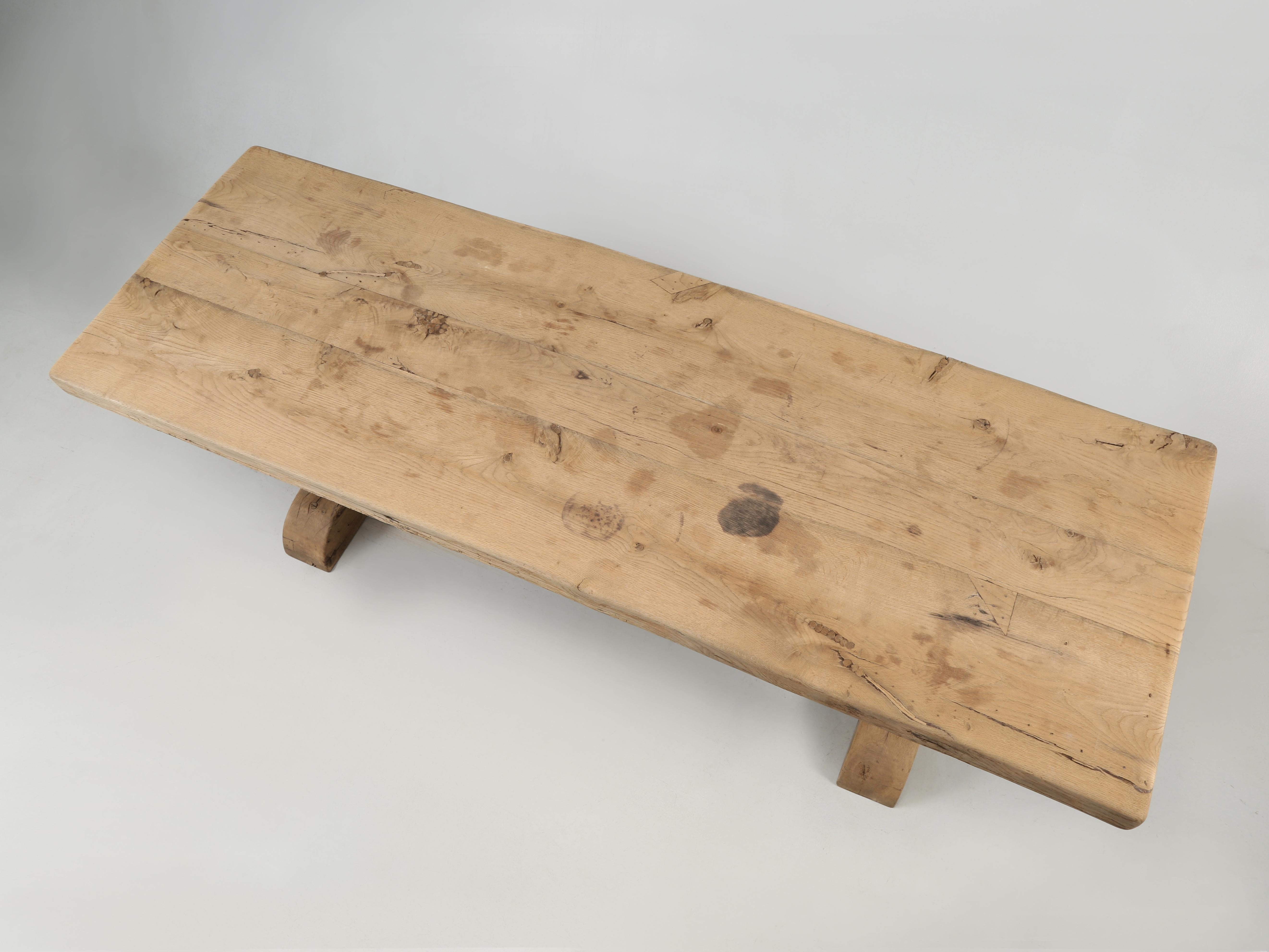 French Antique Trestle Farm Table from the Provence. Old Plank has been specializing in Antique French Farm Tables and Antique French Trestle Dining Tables and this antique French Table seems to straddle the line, between Trestle and Farm Table.