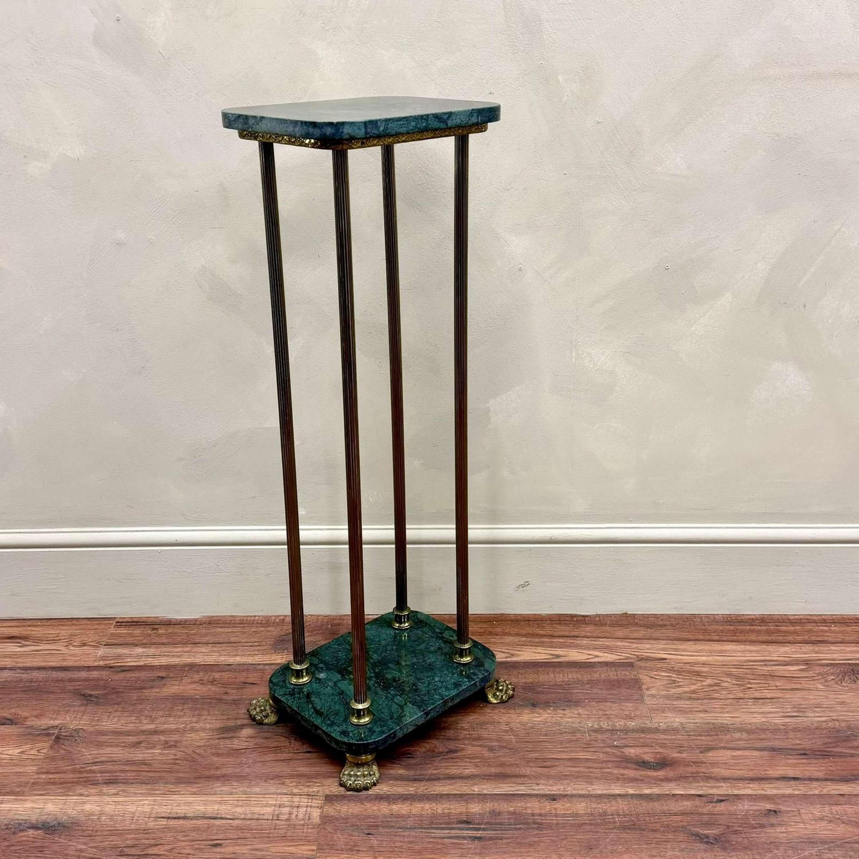  French c1930 Marble and Brass Pedestal In Good Condition For Sale In Southampton, GB
