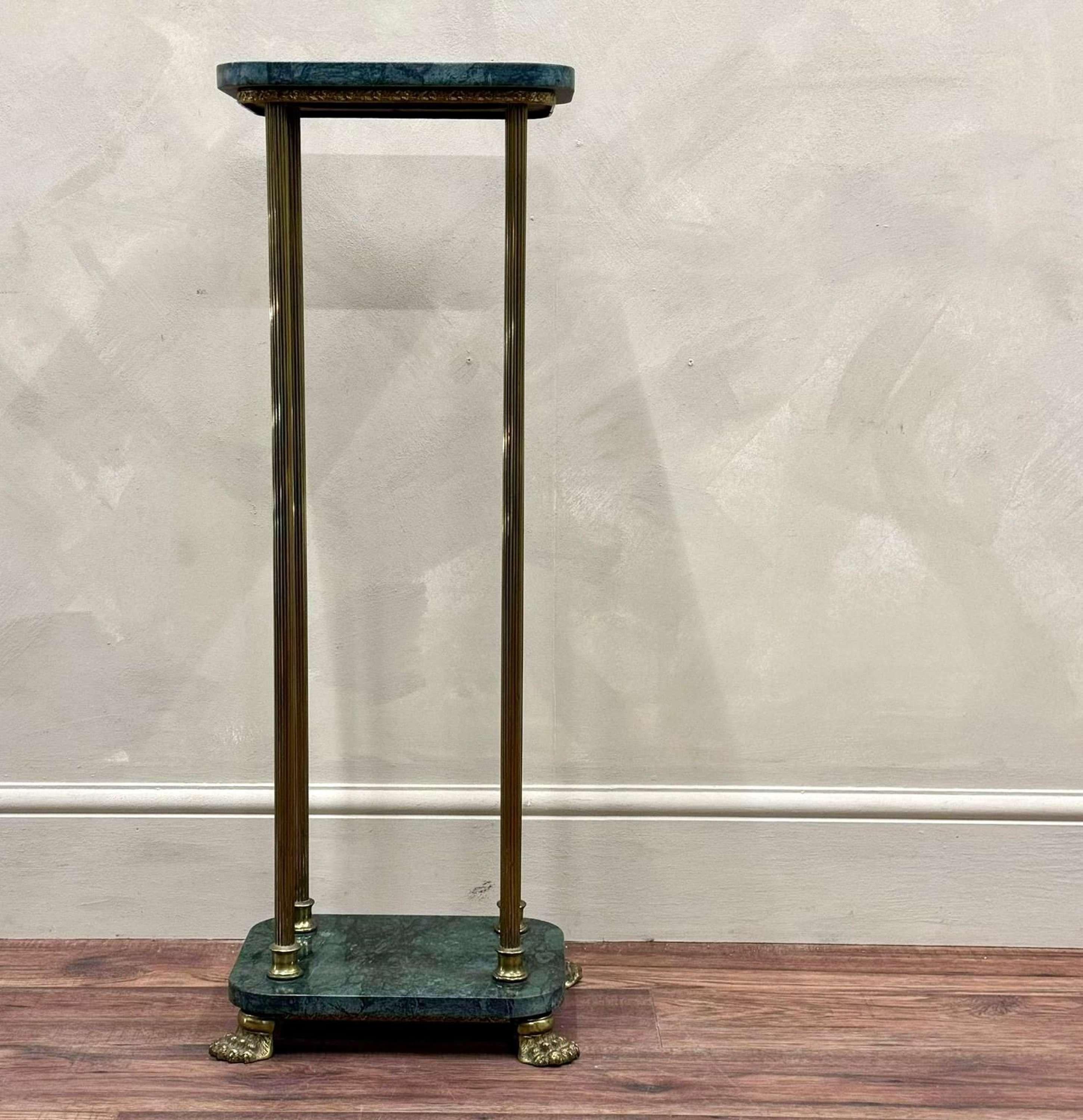 20th Century  French c1930 Marble and Brass Pedestal For Sale