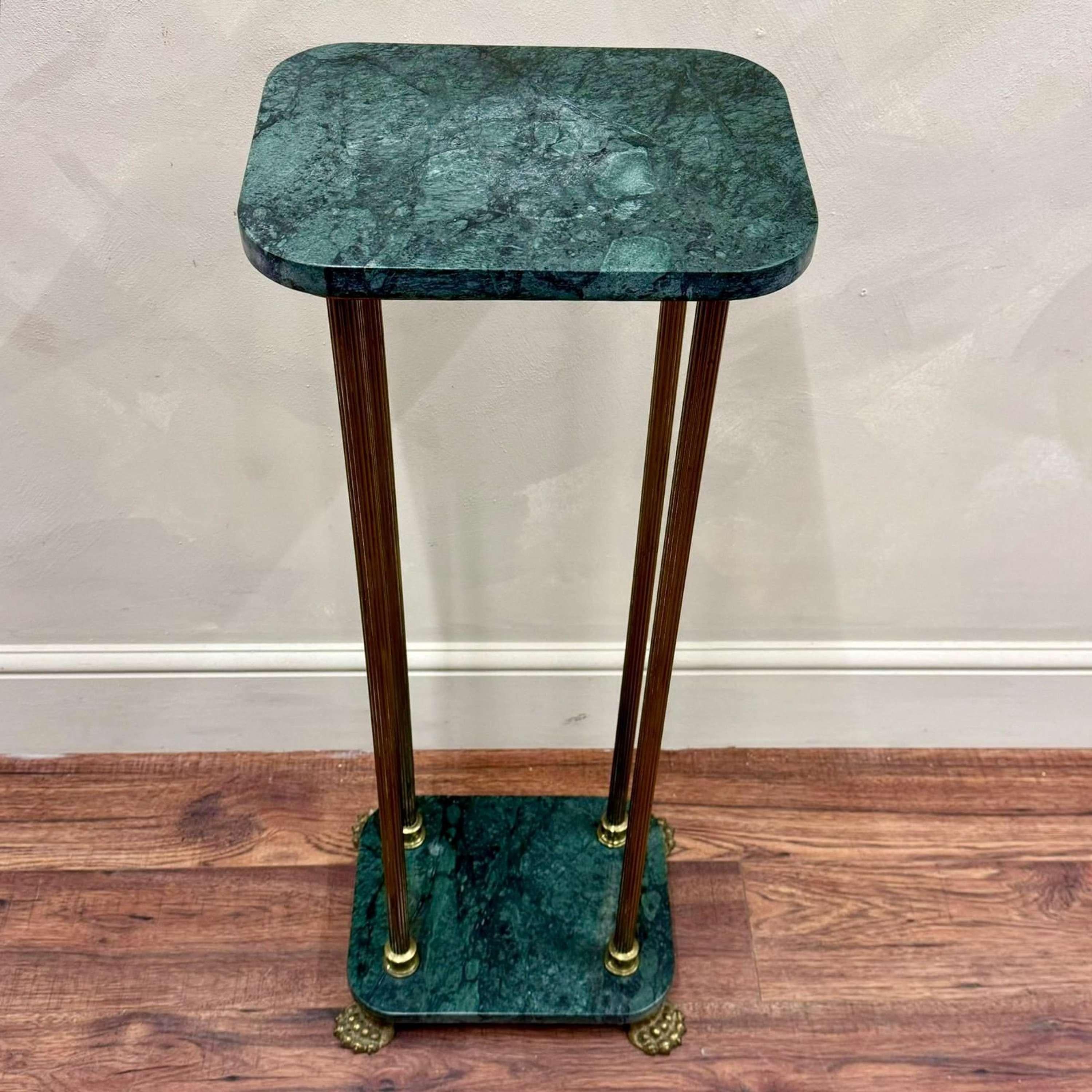  French c1930 Marble and Brass Pedestal For Sale 1