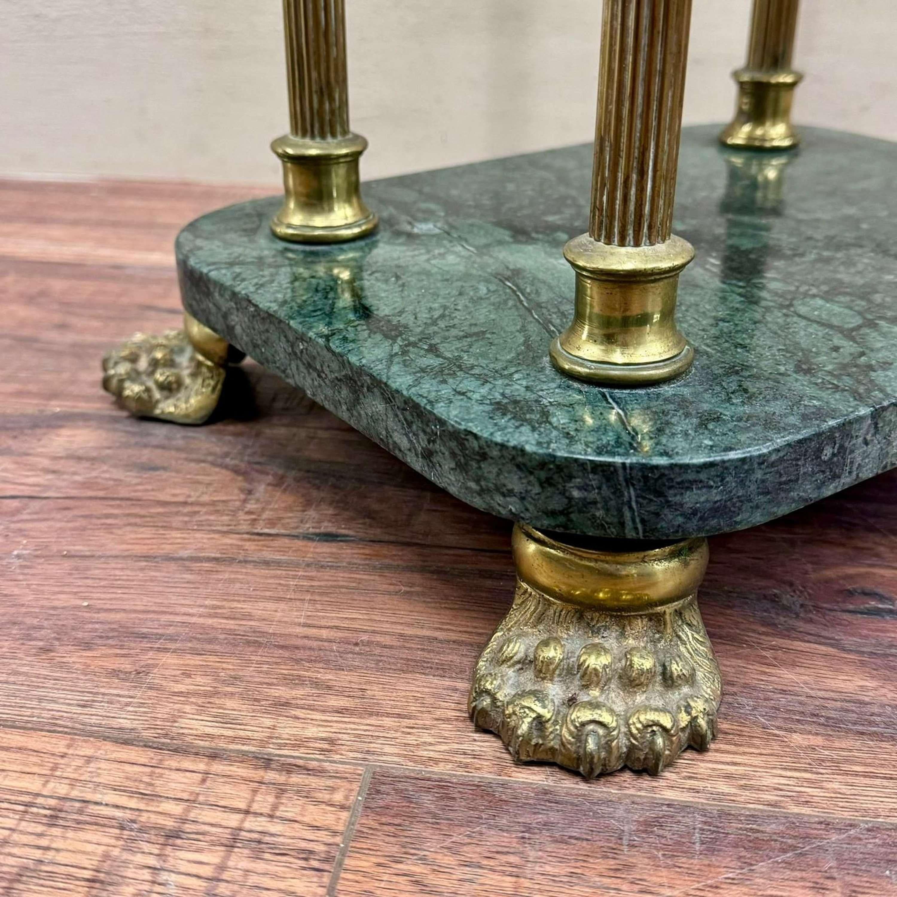  French c1930 Marble and Brass Pedestal For Sale 2