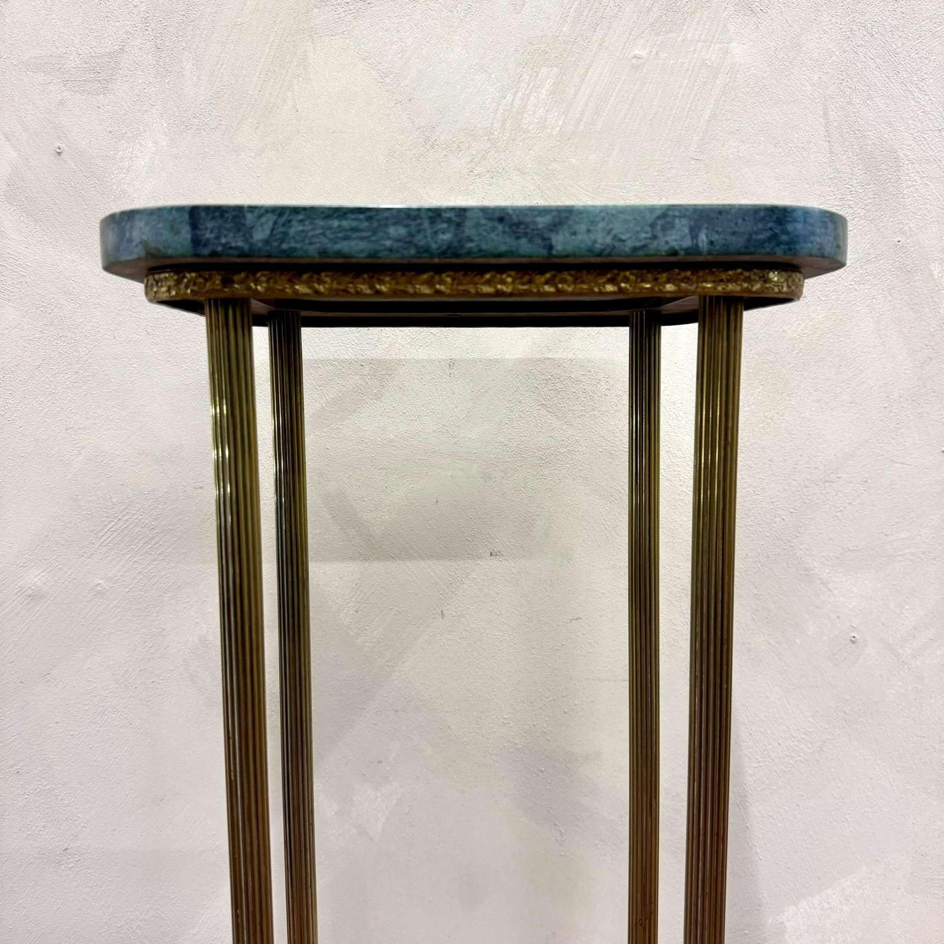  French c1930 Marble and Brass Pedestal For Sale 4