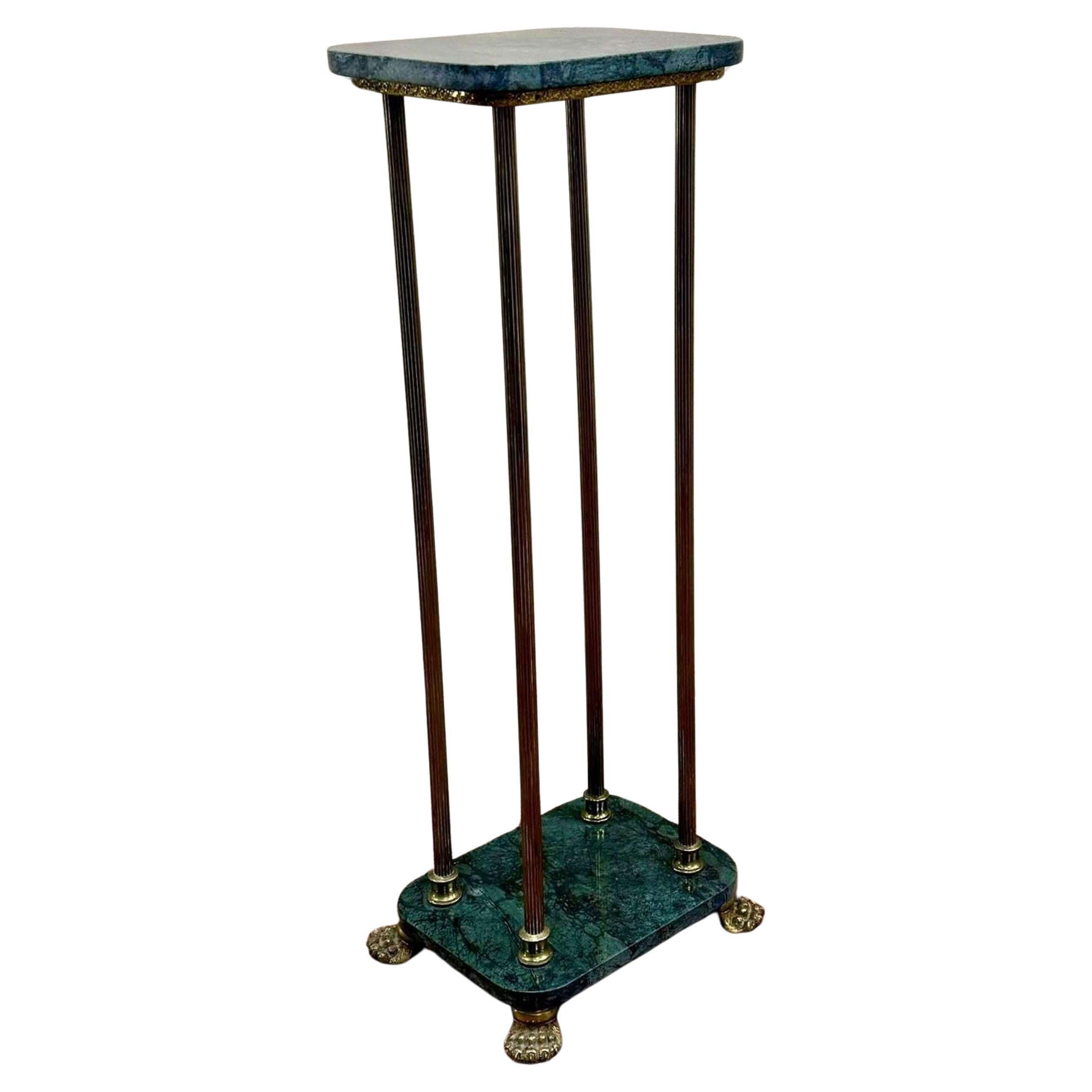  French c1930 Marble and Brass Pedestal For Sale