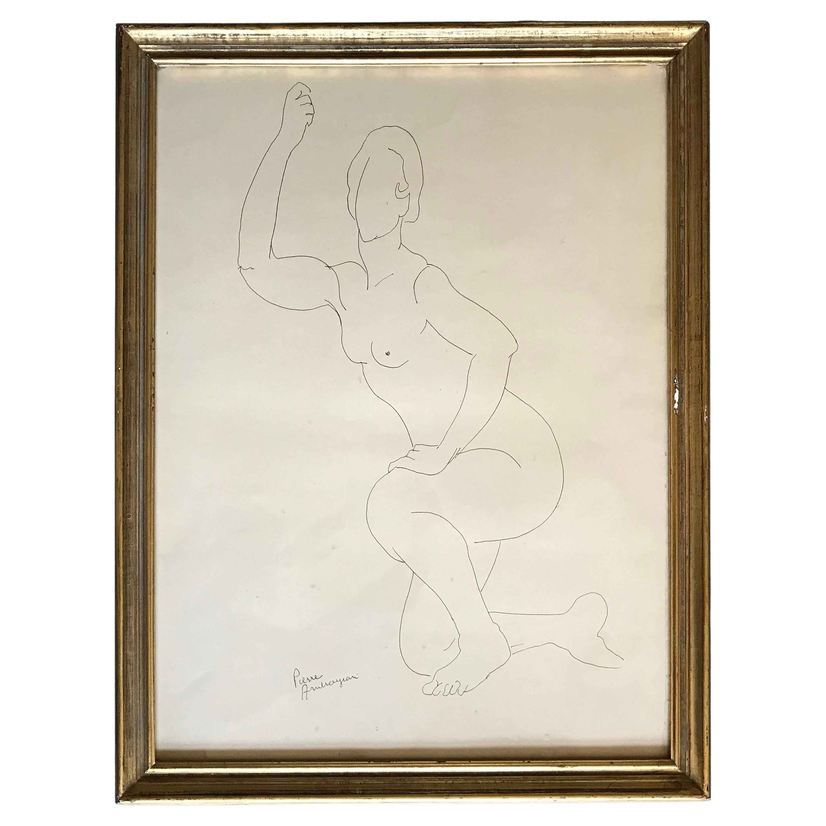 French, c.1930s, Pen and Ink Drawing