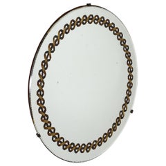 French C.1940s Circular Verre Églomisé Mirror