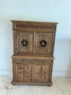 French Cabinet Deux-Corps Normandy Henry II Style Bleached in Walnut