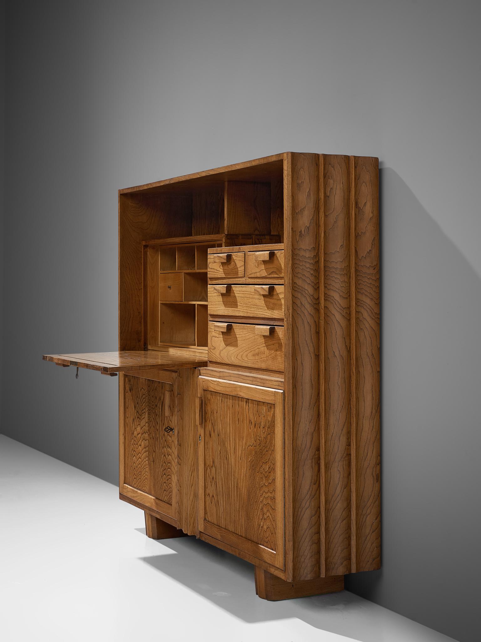 Elm French Cabinet in Ash, 1960s