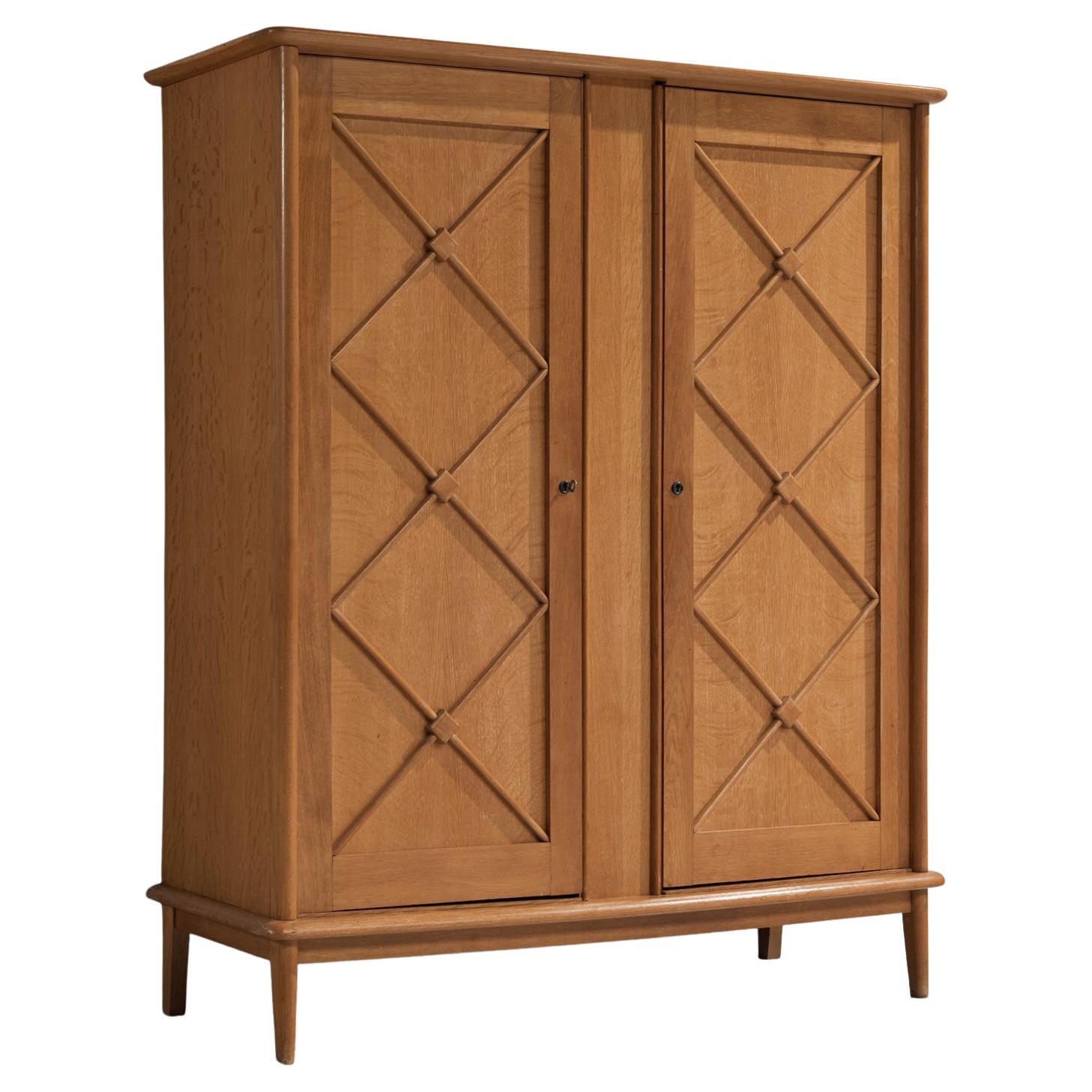 French Cabinet in Oak With Geometrical Detailing