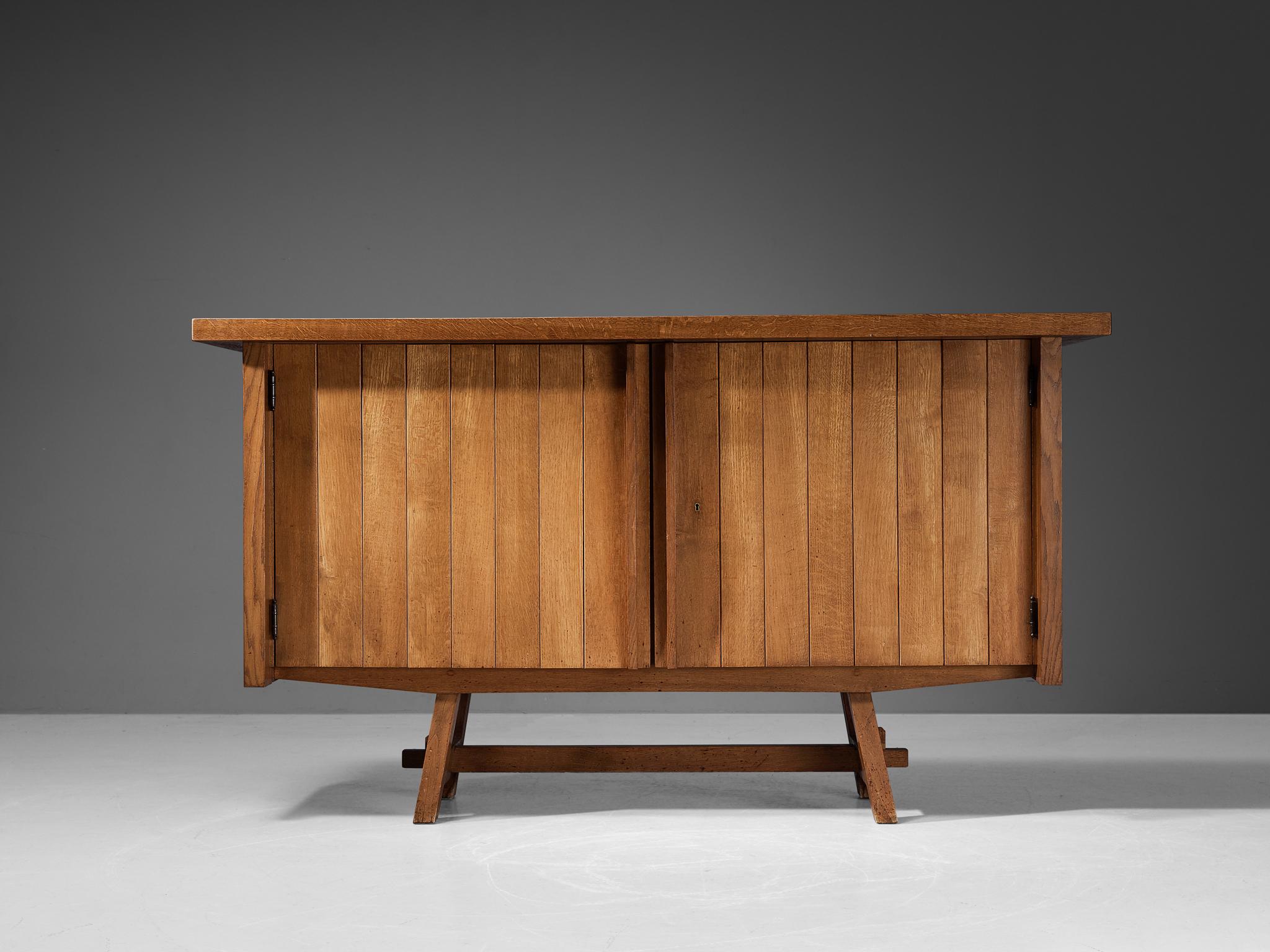 Mid-20th Century French Cabinet in Solid Oak 