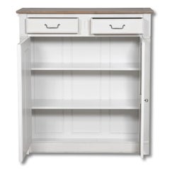 French Cabinet in Solid Oak, Royal Brown Stained and Pearl Grey Lacquered