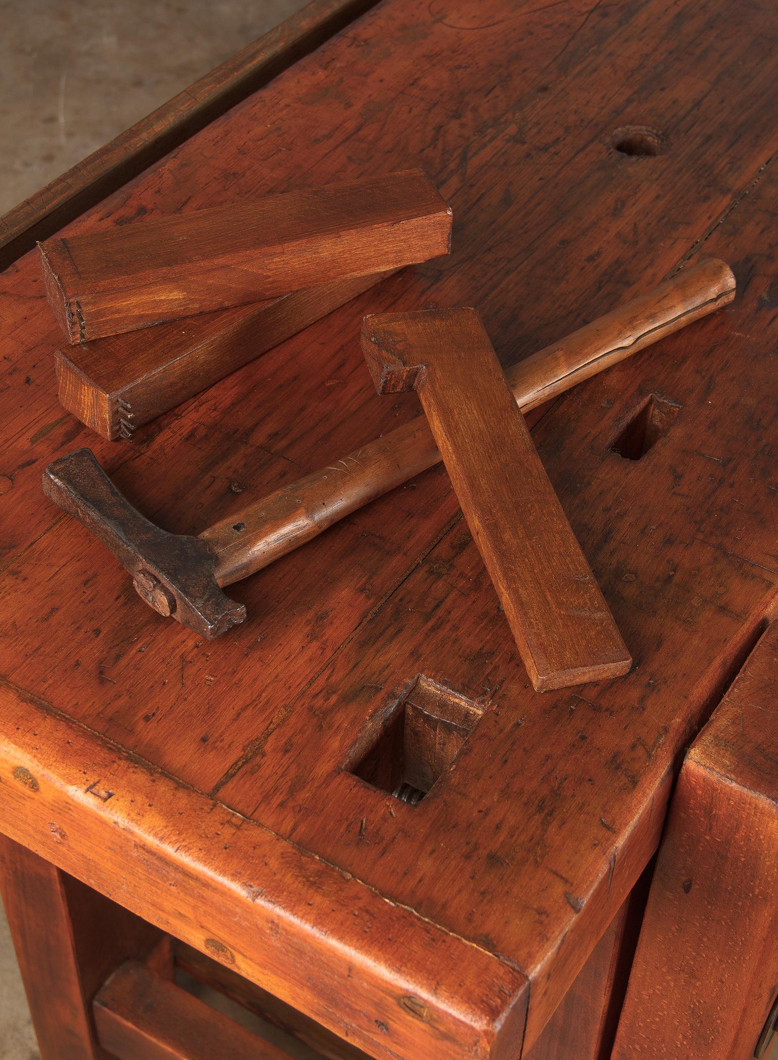 French Cabinet Maker's Workbench in Beechwood, 1950s 9