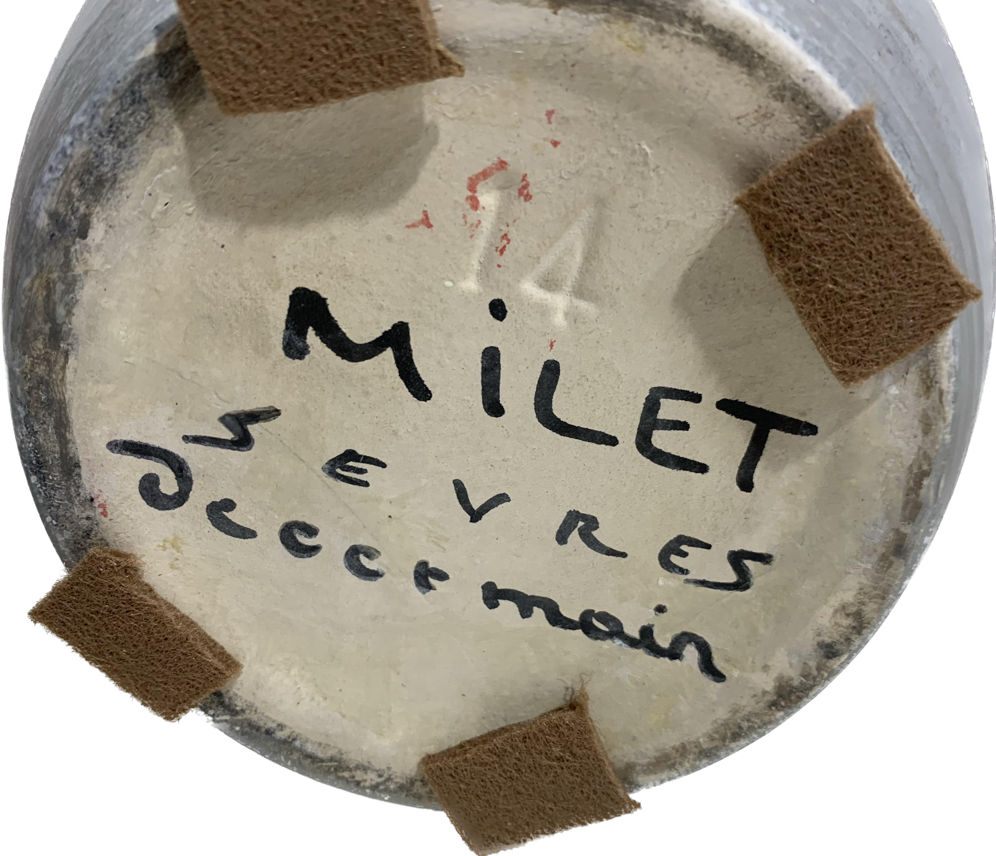 French Cache Pot Signed Millet, circa 1950s For Sale 2