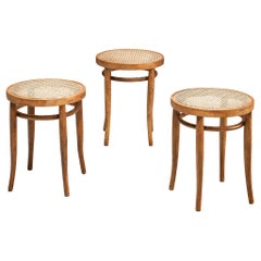 French Cafe Stools in Cane and Wood