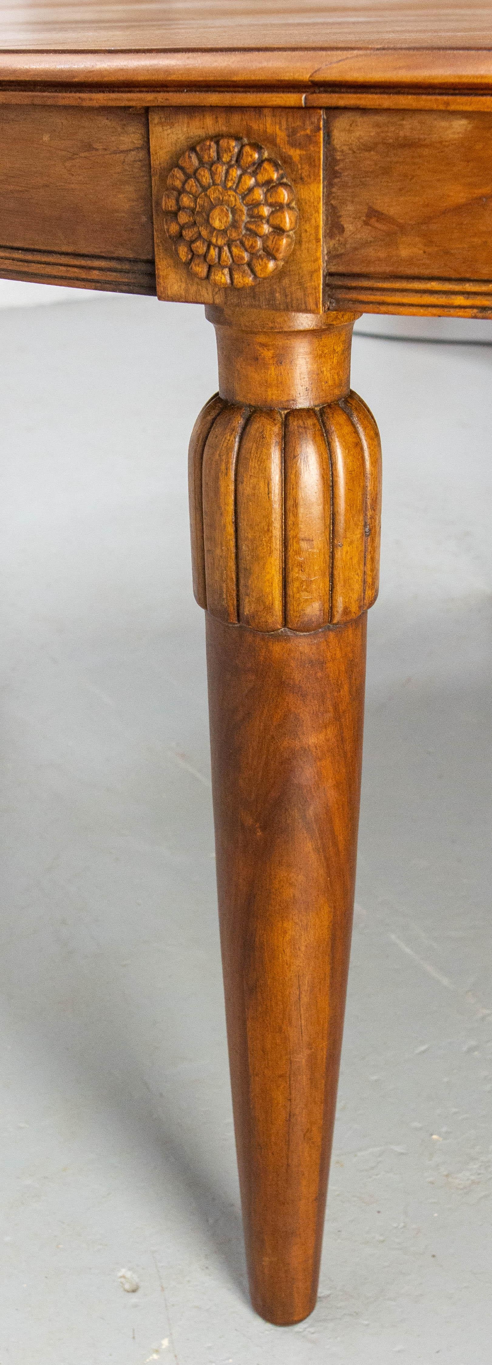 French Calved Oval Walnut Dining Extending, Art Deco Period 3