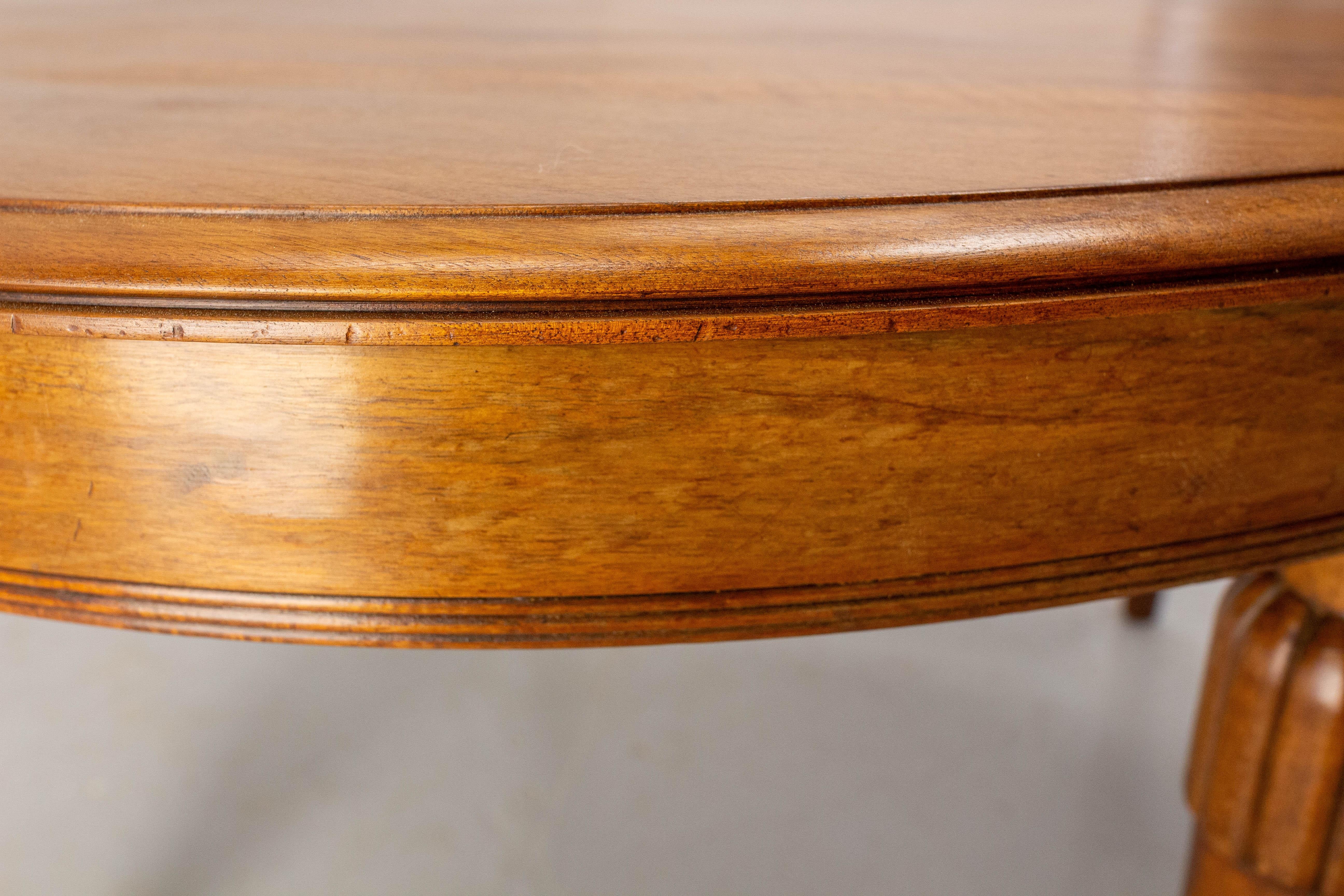 French Calved Oval Walnut Dining Extending, Art Deco Period 4