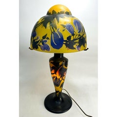 French Cameo 3 Layer Galle Style Table Lamp, Early 20th Century