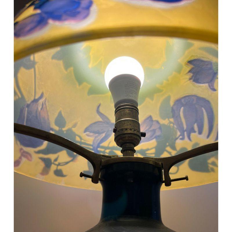 Verre Lampe de table de style Galle à 3 niveaux, début du 20e siècle en vente