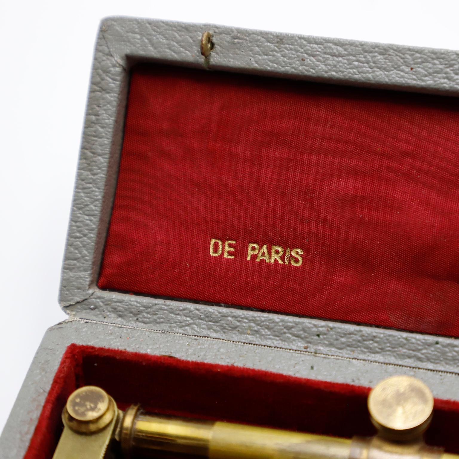 Antique French camera lucida, a mid 1800s drawing aide tool with original box.
A camera Lucida is generally considered to have been invented by the English chemist W. H. Wollaston in 1806-07, although there is some speculation that it is a