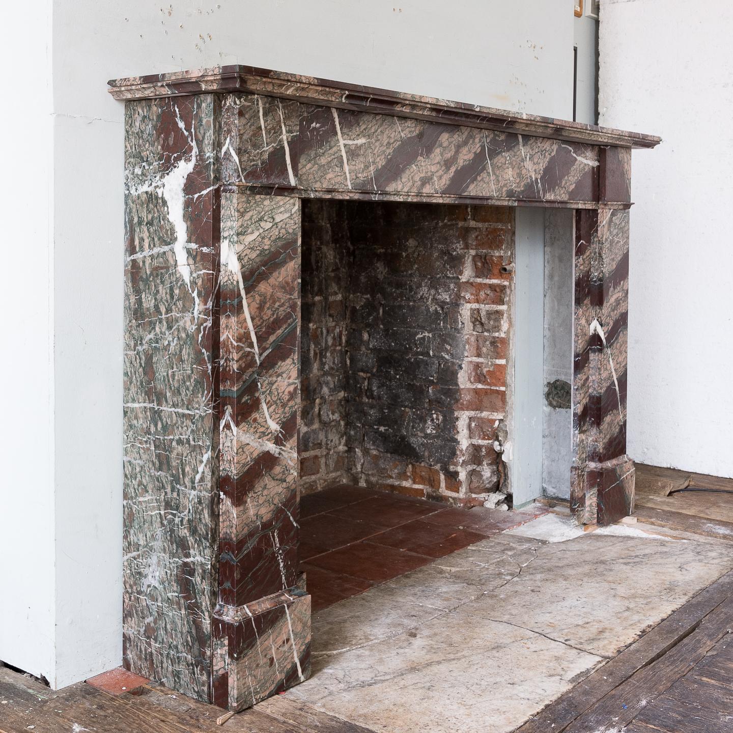 French Campan Rubané Marble Fireplace 3