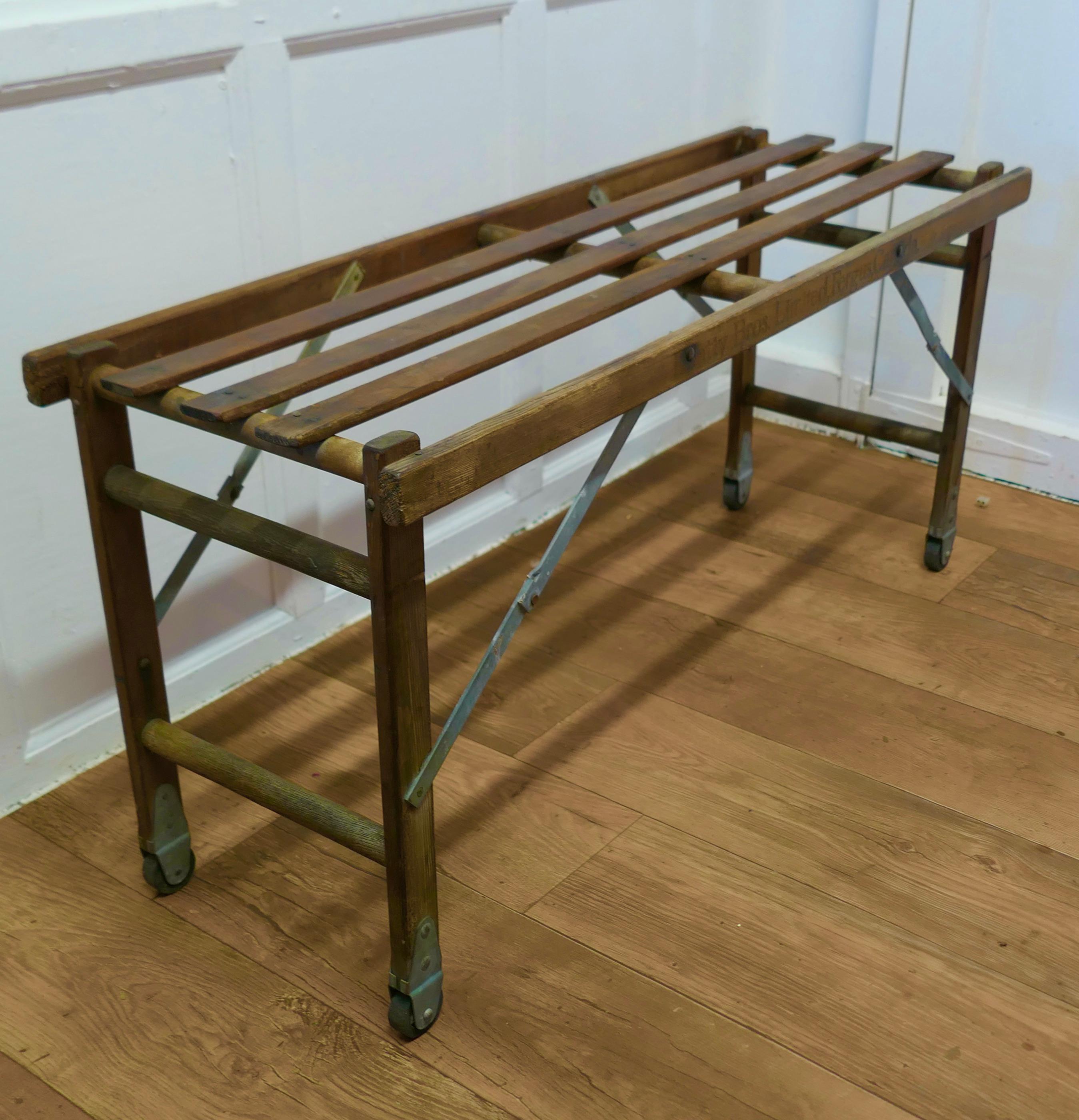 Early 20th Century French Canadian Folding Laundry Trolley, Luggage Rack For Sale