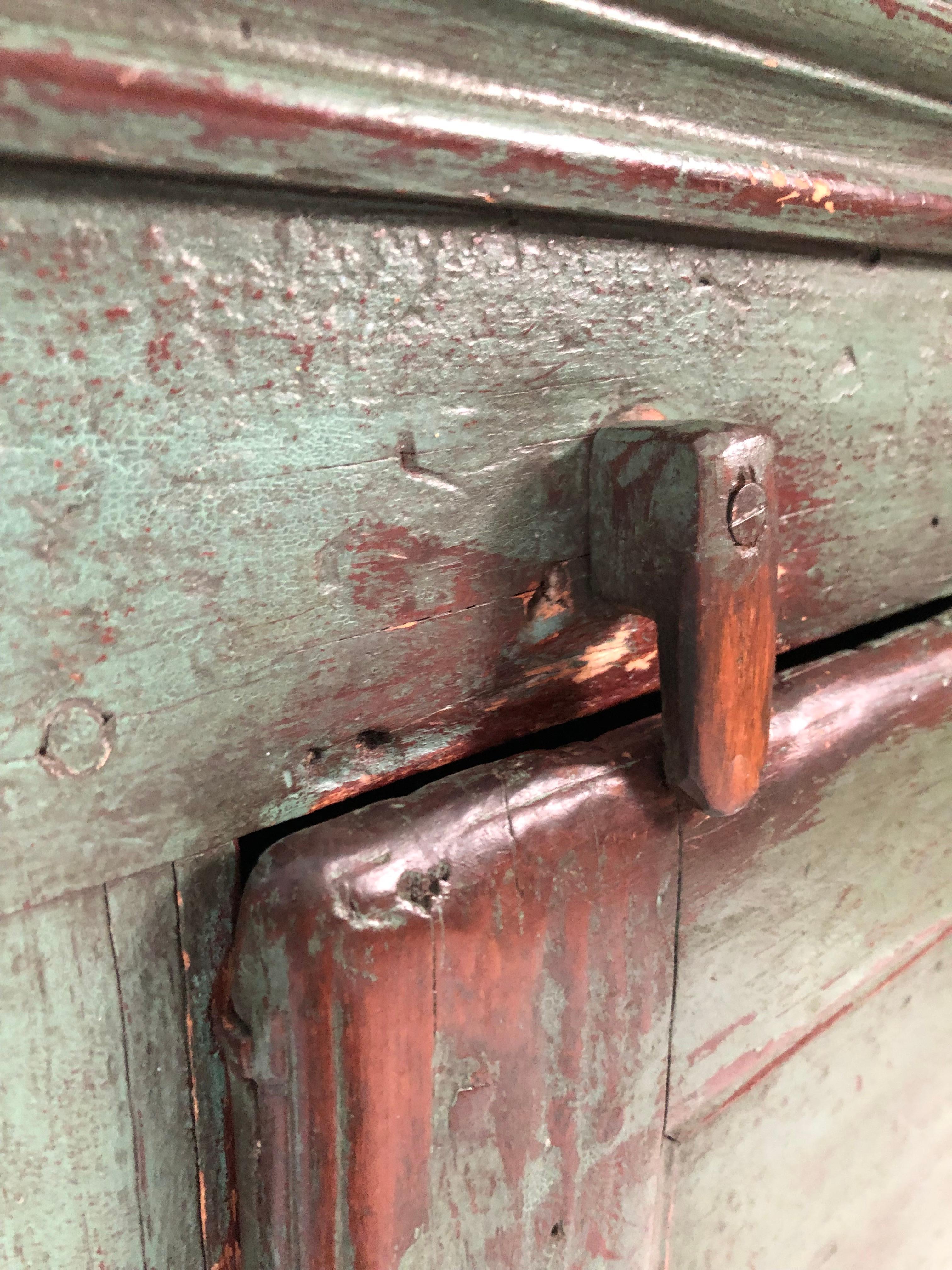 French Canadian Green Painted Country Side Cabinet 3