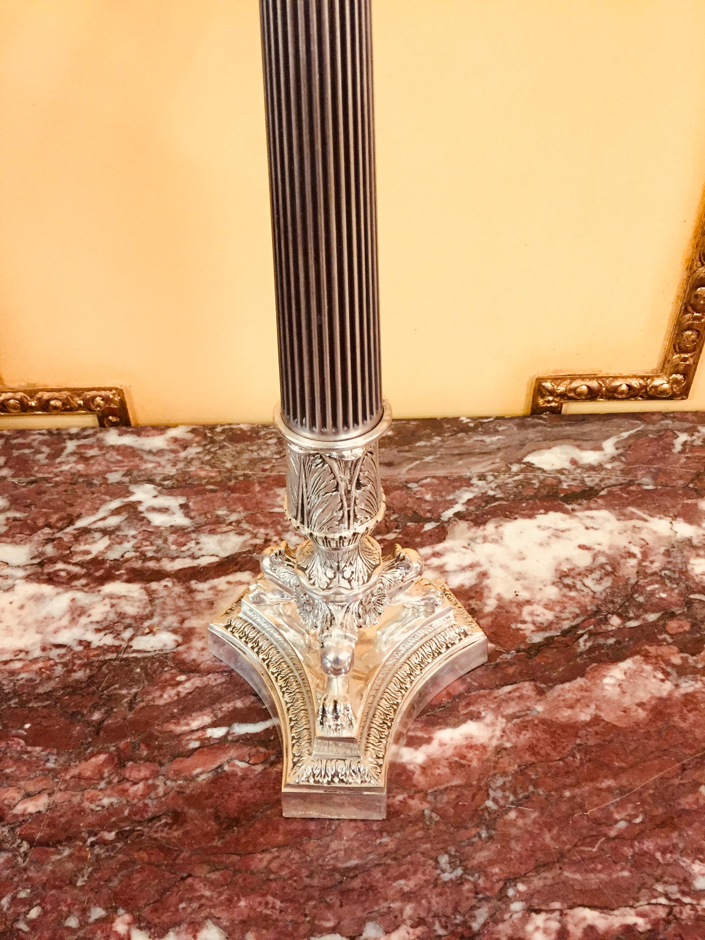 French Candelabra in Empire Style silver For Sale 10