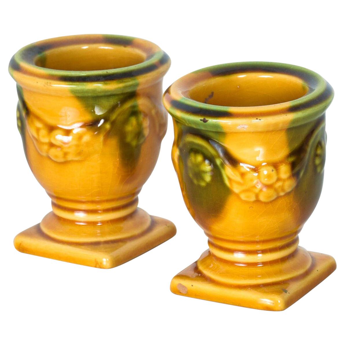 Pair of French Ceramic Candle Holders, Point a la Ligne, Paris, France 1960s
Label present
Dimensions: 3 H x 2.5 in diameter
Original Preowned Vintage Condition. Wear and use visible.
See images provided. 

    