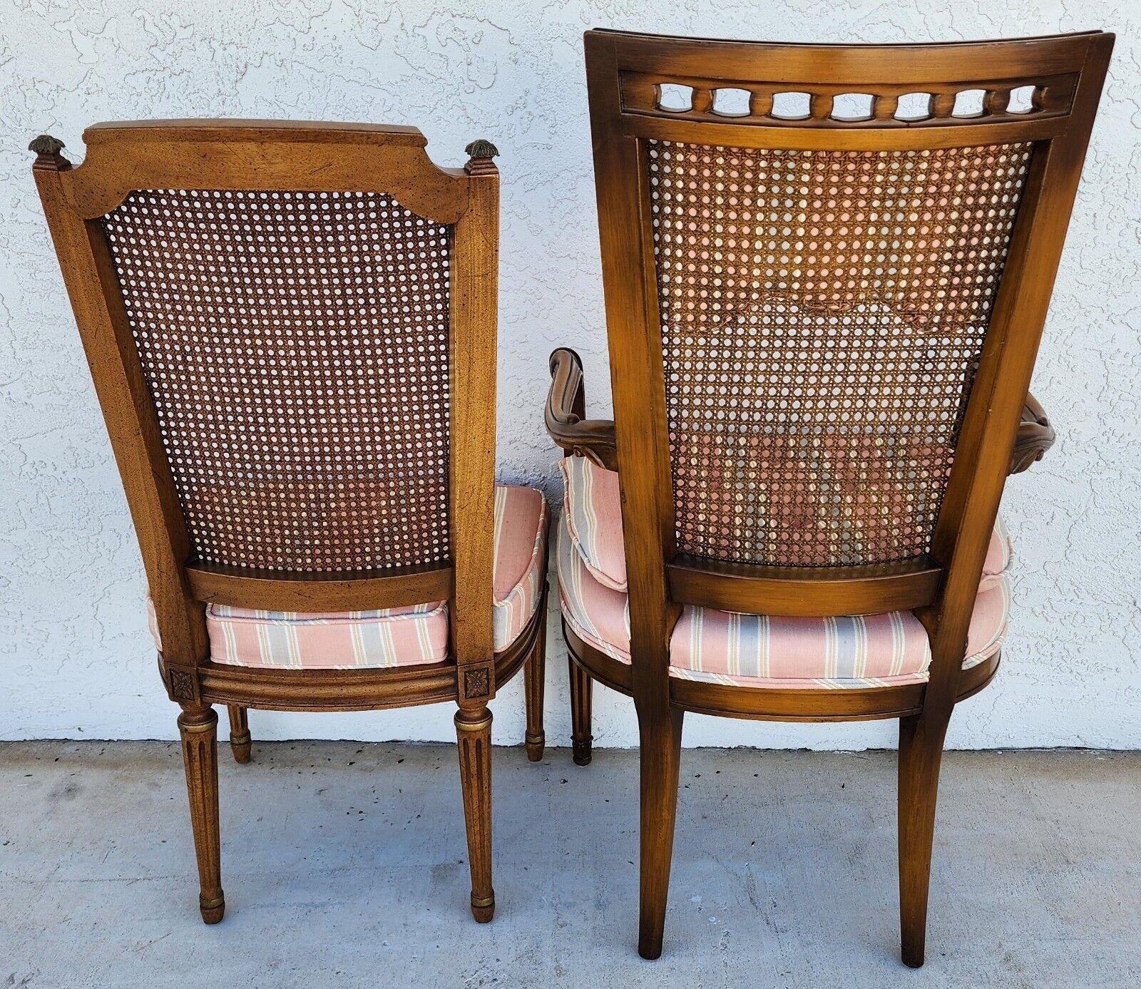 French Cane Back Dining Chairs Vintage Set of 6 In Good Condition In Lake Worth, FL
