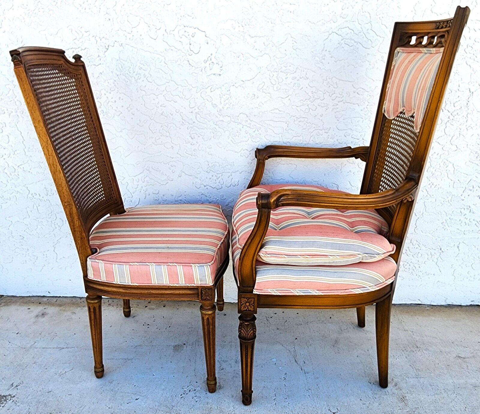 French Cane Back Dining Chairs Vintage Set of 6 3