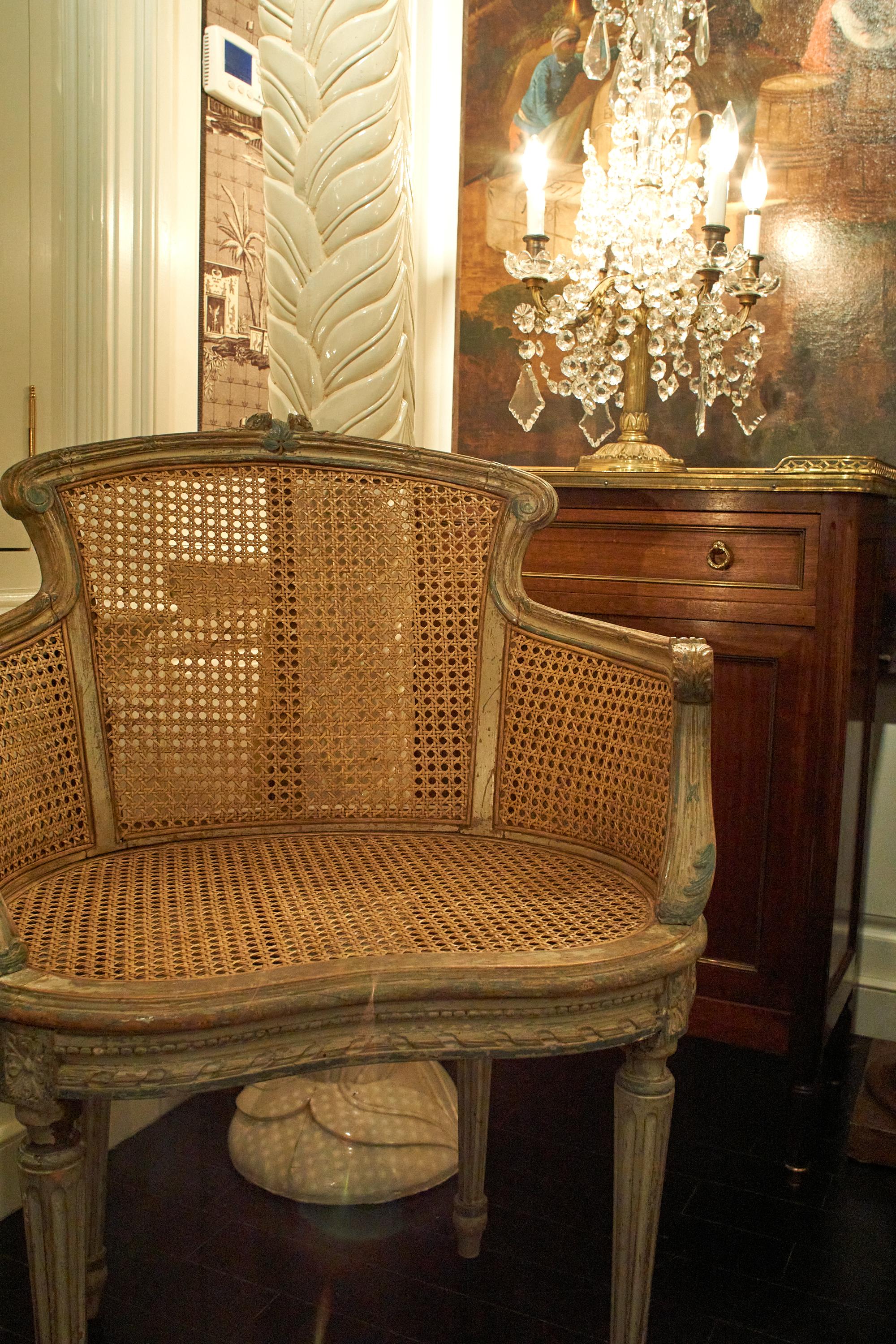 French Cane Back Louis XVI Style Armchair For Sale 14