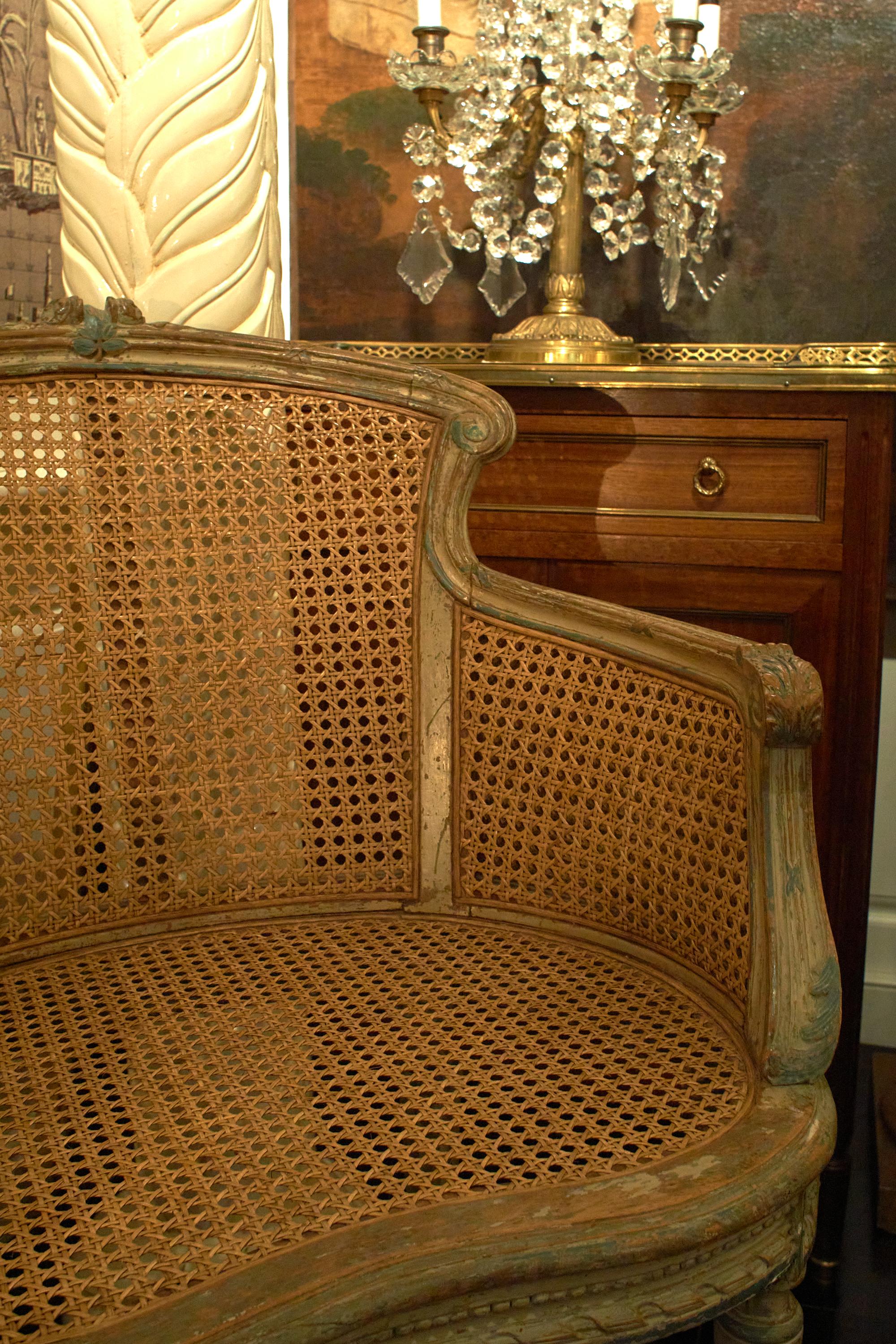 French Cane Back Louis XVI Style Armchair For Sale 15