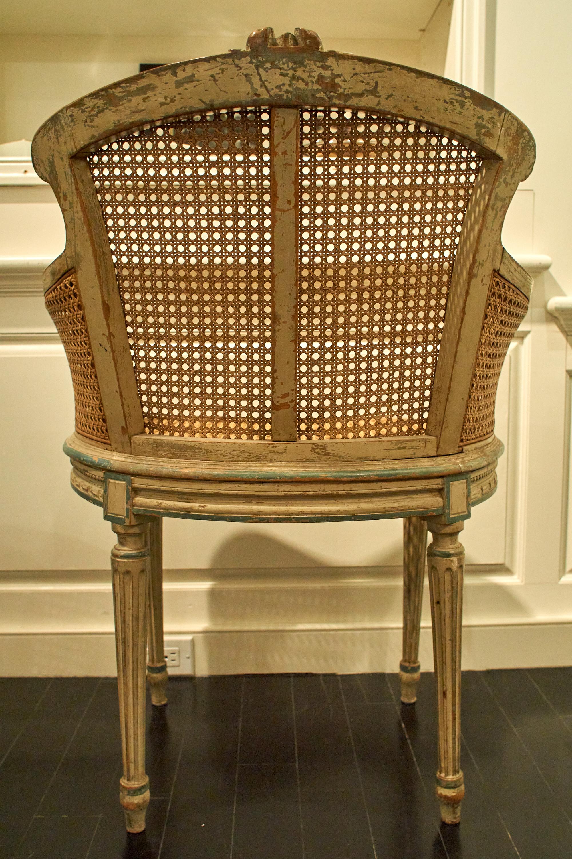 French Cane Back Louis XVI Style Armchair For Sale 3