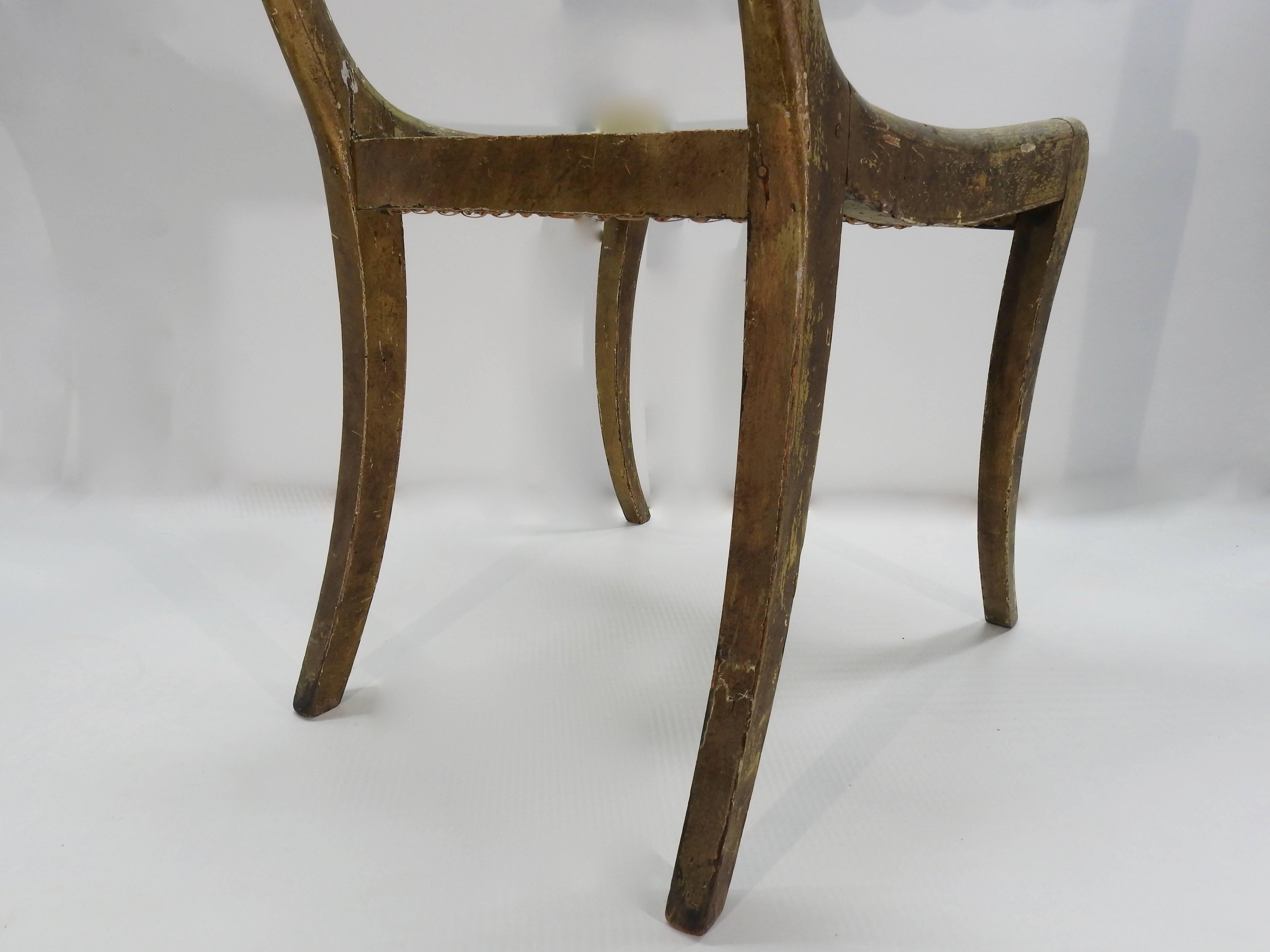 Wood French Cane Bottom Side Chair For Sale
