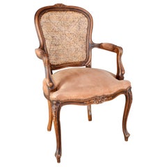 French Caned Back Fauteuil Armchair