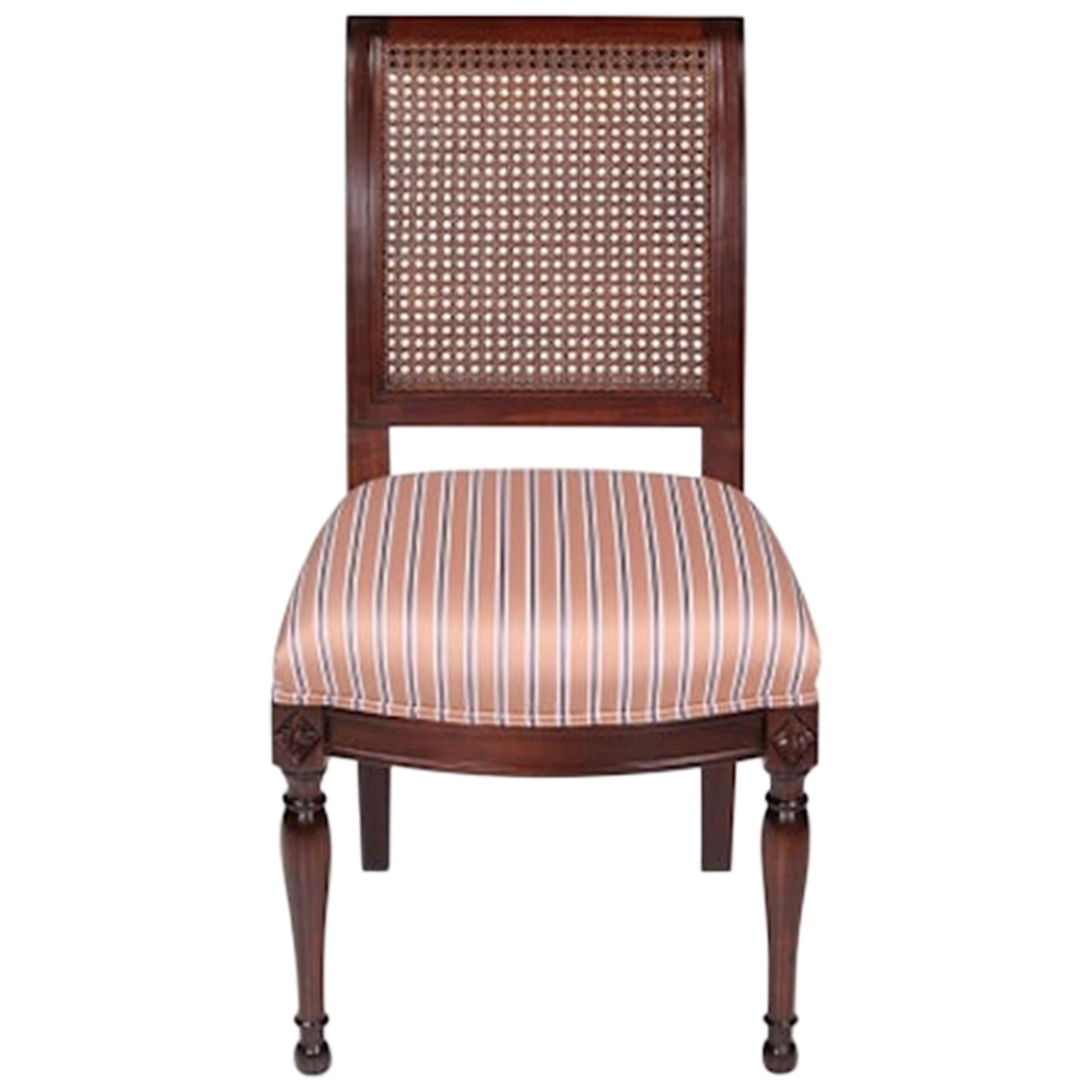French Caned Directoire Dining Chair, 20th Century For Sale