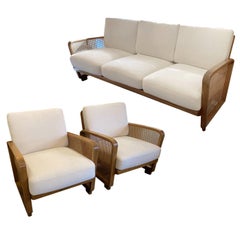 French Caned Sofa and Chair Set