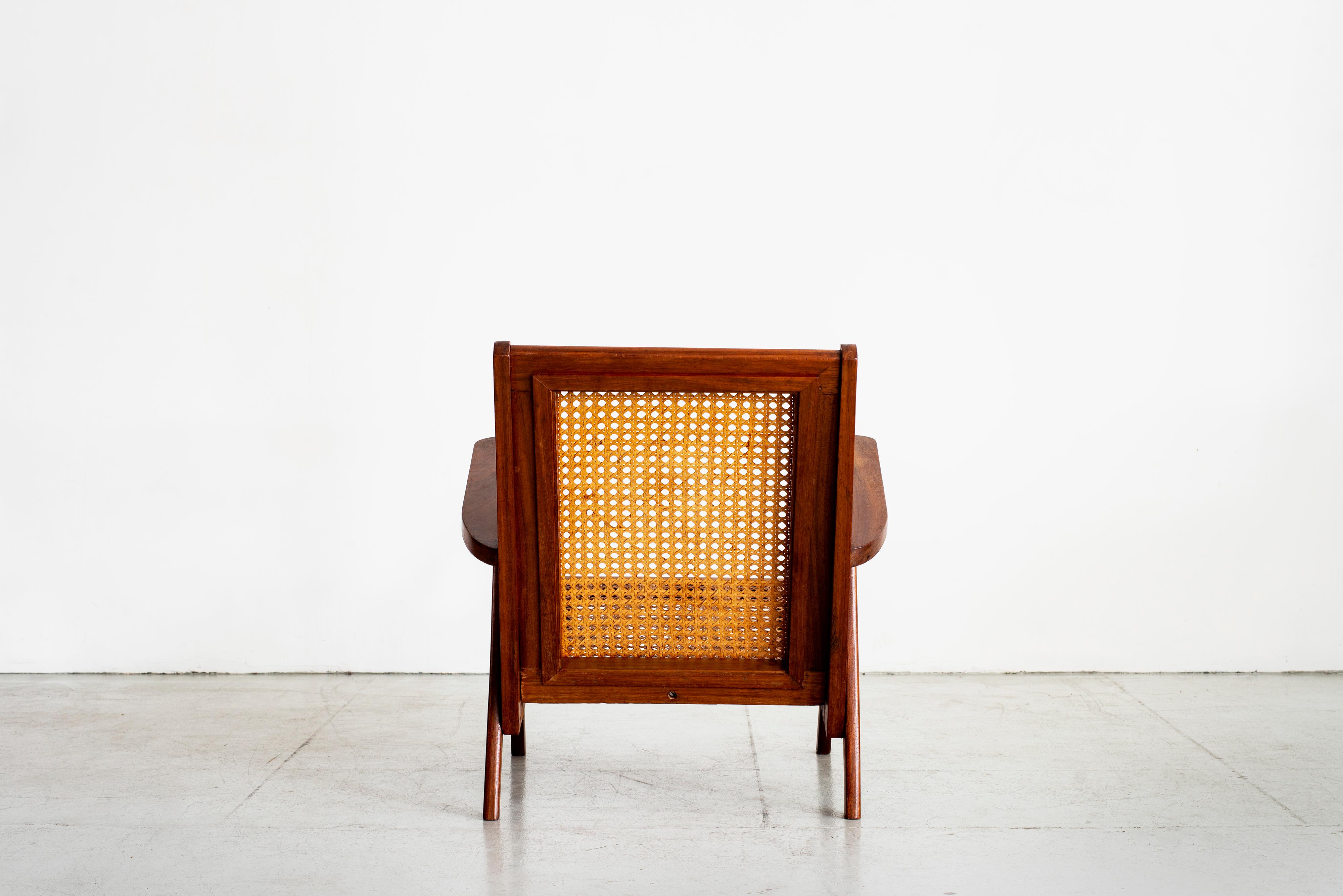 French Caned and Teak Armchairs 6