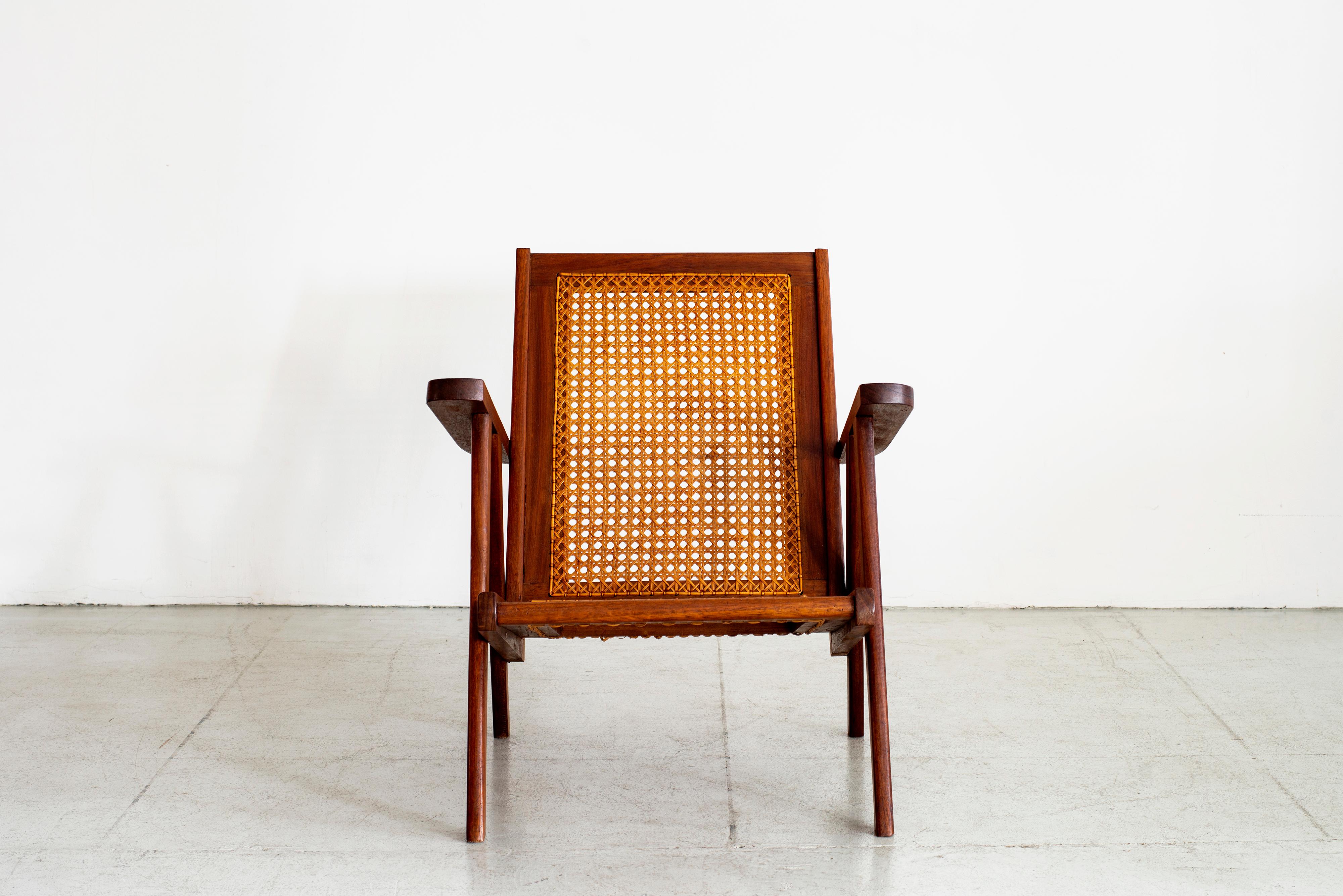 French Caned and Teak Armchairs 2