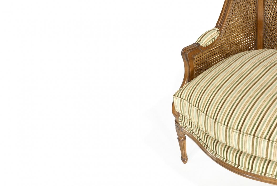 French Caned Vallencourt Armchair, 20th Century In Excellent Condition For Sale In London, GB