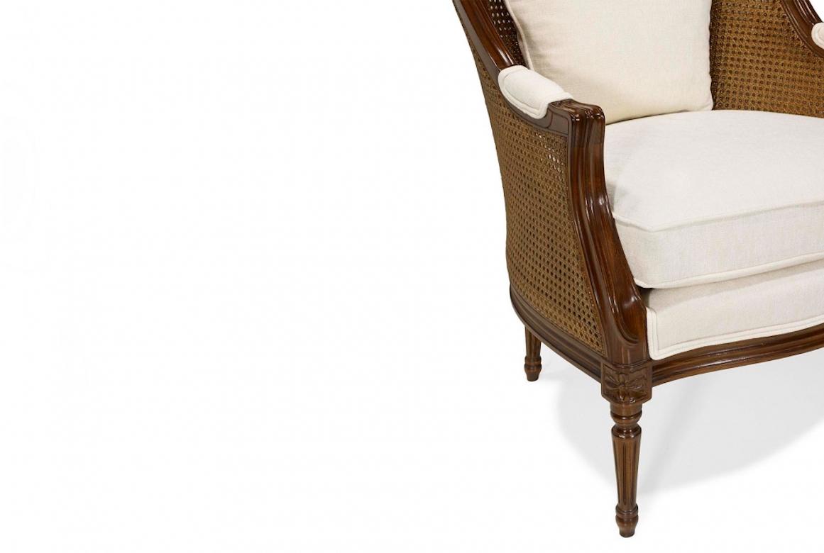 French Caned Vallencourt Armchair, 20th Century For Sale 2