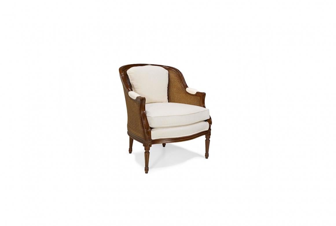 French Caned Vallencourt Armchair, 20th Century For Sale 1