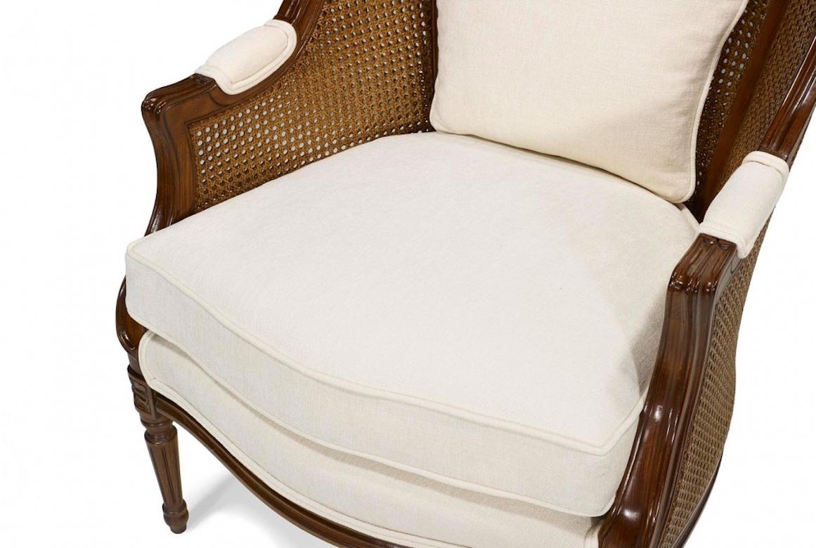French Caned Vallencourt Armchair, 20th Century For Sale 3