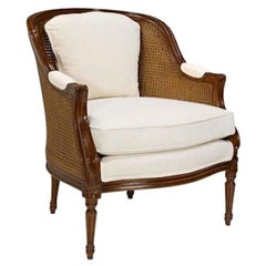 French Caned Vallencourt Armchair, 20th Century