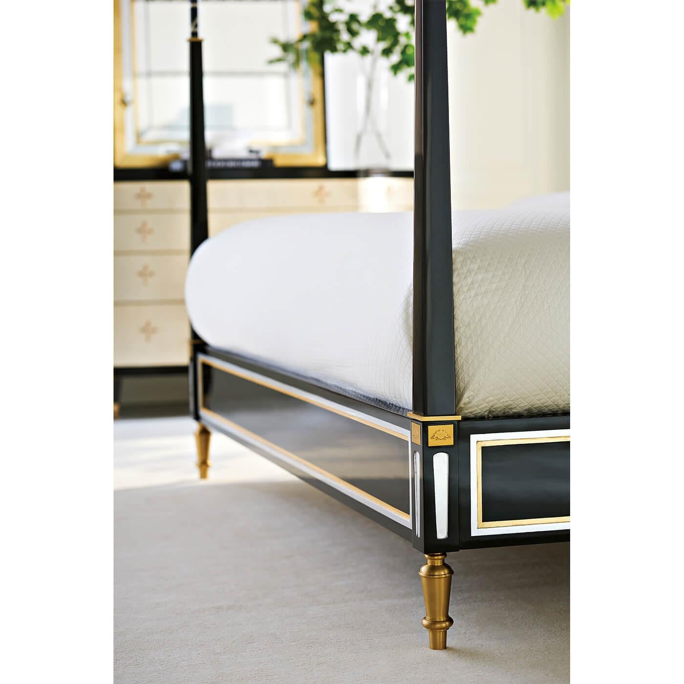 furniture of america karis contemporary grey metal canopy bed