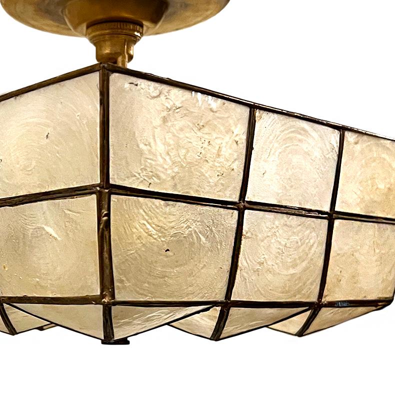 French Capiz Light Fixture In Good Condition For Sale In New York, NY