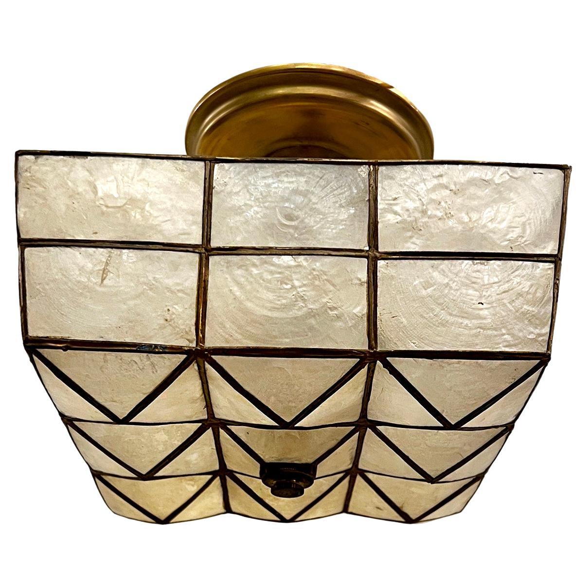 French Capiz Light Fixture For Sale