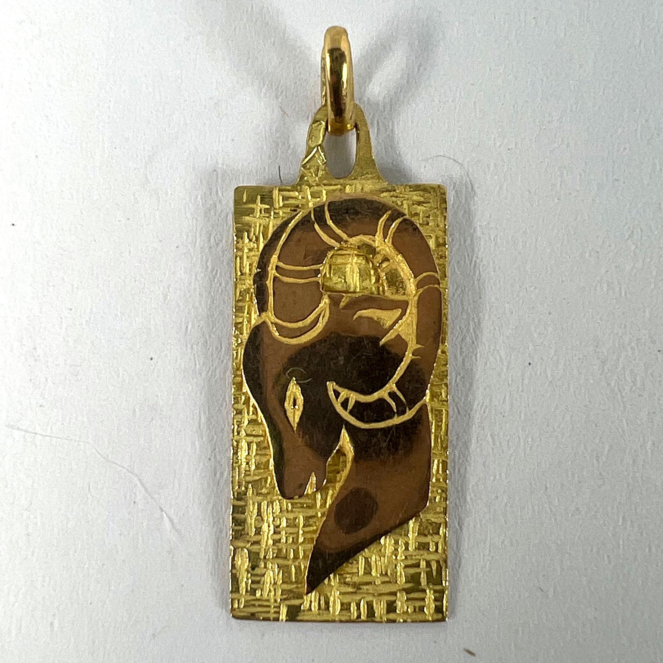 Pendentif en or jaune 18K avec breloque Capricorne Ares Starsign Zodiac en vente 7