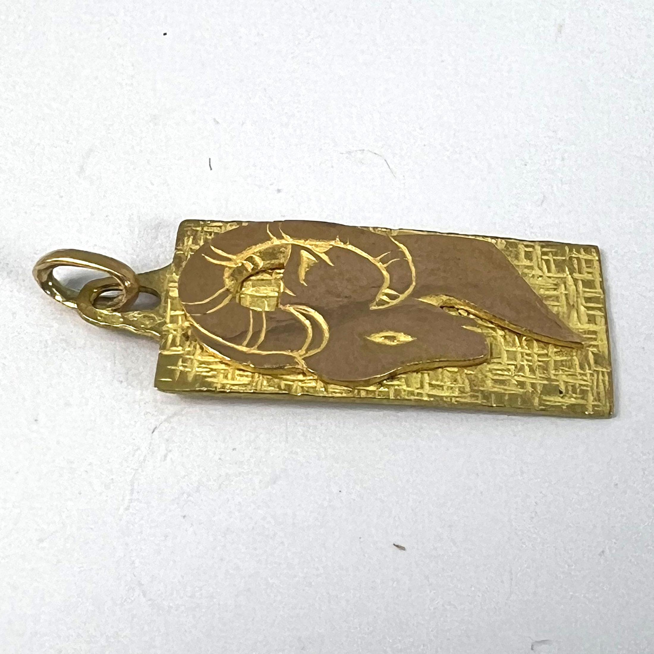 Pendentif en or jaune 18K avec breloque Capricorne Ares Starsign Zodiac en vente 10
